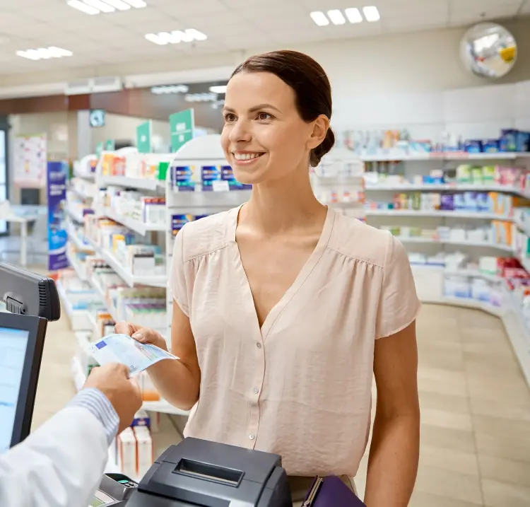 shelves stocked with favorite health products at Holdrege Pharmacy